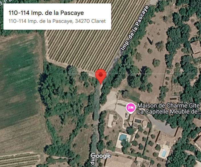 Plan d’accès au gîte La Capitelle à Claret (Hérault)